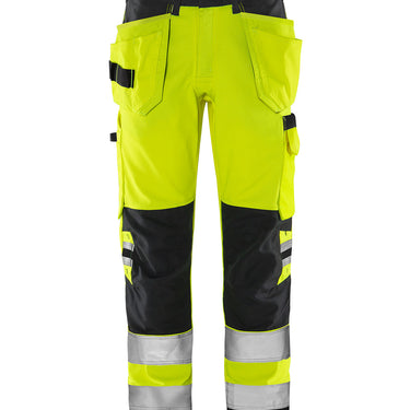 Green håndværkerbukser kl.2 2641 Hi-Vis GPL gul/sort str D96 - 1