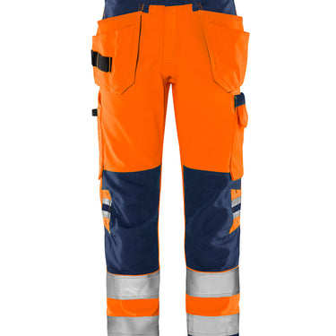 Green håndværkerbukser kl.2 2641 Hi-Vis GPL orange/marine str C44 - 1