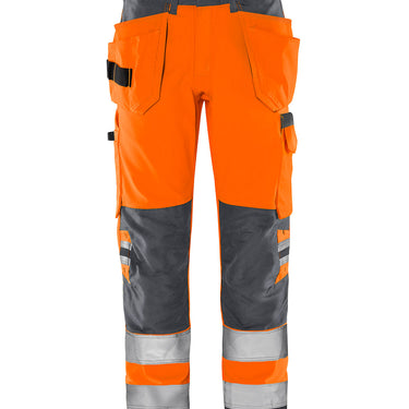 Green håndværkerbukser kl.2 2641 Hi-Vis GPL orange/grå str C58 - 1