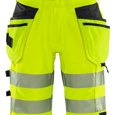 Green håndværker stretchshorts Hi-Vis gul/sort str C64 - 1