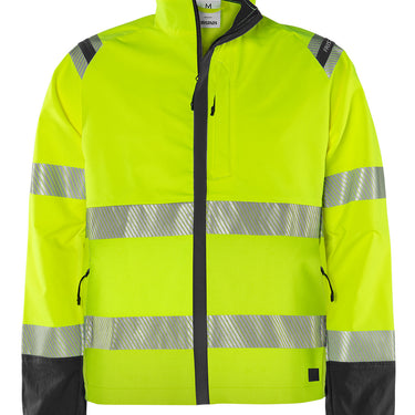 Green stretchjakke kl.3 4647 Hi-Vis gul/sort str L - 1