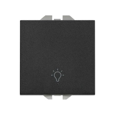 Simon 270 trykkontakt med lys symbol  10A - 230V mat sort - 1