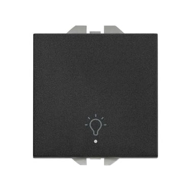 Simon 270 trykkontakt med  lys - lys symbol 10A 230V mat sort - 1