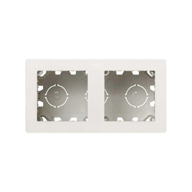 Simon 270 udvendig  underlag 2 modul med montageram mat hvid - 1