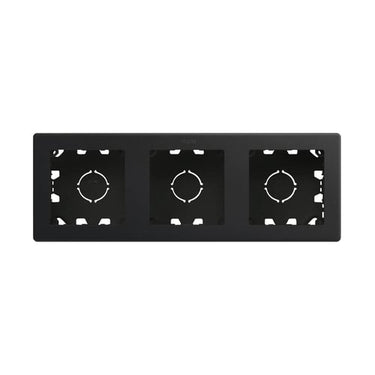 Simon 270 udvendig underlag 3 modul med montageramme mat sort - 1