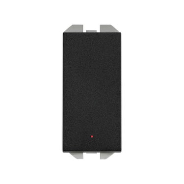 Simon 270 smal 1-polet afbryder med lys 10A - 230V mat sort - 1