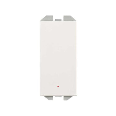 Simon 270 smal 1-polet afbryder med lys 10A - 230V mat hvid - 1