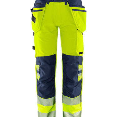 Green stretch overalls kl.2 Hi-Vis gul/marine str C46 - 1