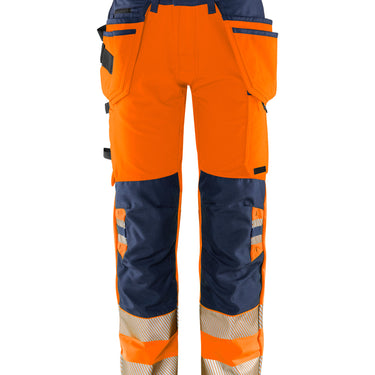 Green stretch overalls kl.2 Hi-Vis orange/marine str C50 - 1