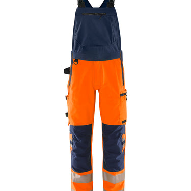 Green stretch overalls kl.2 Hi-Vis orange/marine str D88 - 1