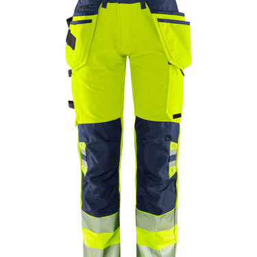 Green håndværker stretchbukser dame Hi-Vis gul/marine str 38 - 1