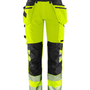 Green håndværker stretchbukser dame Hi-Vis gul/sort str 34 - 1