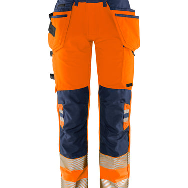 Green håndværker stretchbukser dame Hi-Vis orange/marine str 48 - 1