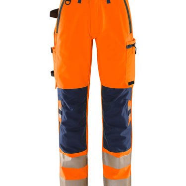 Green stretchbukser dame kl.2 Hi-Vis orange/marine str 44 - 1