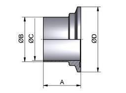 Clamp krave liner lang DIN (NKS) 316L 40bar DN15-19x1,5mm - 1