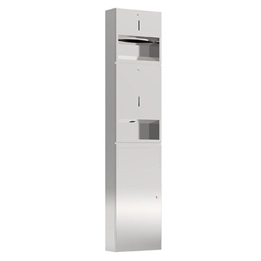 Pressalit Public Premium indbygningsmodul m/papirdispenser sæbedispenser med sensor og affaldsspand 11L poleret stål - 1