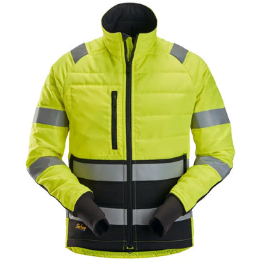 Snickers Hi-Vis letvatteret jakke kl. 2 str S gul/sort - 1