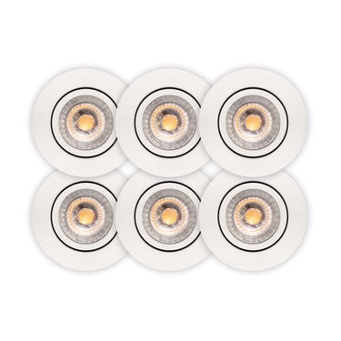 Luna Low profile 2.0 6-pack Downlight ISO Mat Hvid 2700K 460lm 5,9W Indendørs/udendørs Dæmpbar IP44 - 1