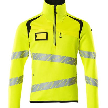 Mascot Striktrøje med kort lynlås 19005 Hi-Vis gul/sort 4XL - 1
