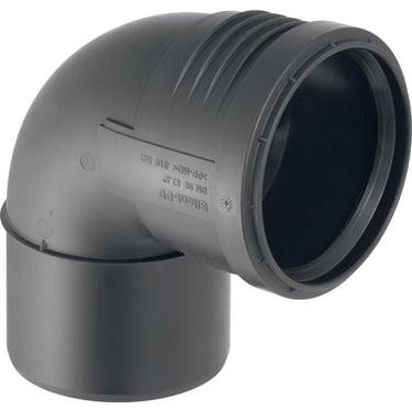 Geberit Silent bøjning 87,5° PP 50mm mf sort - 1