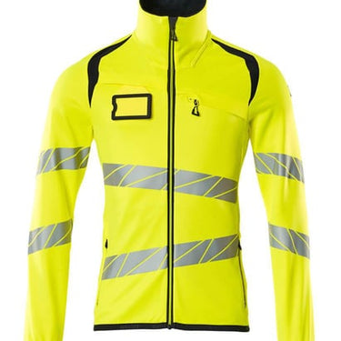 Mascot Fleecetrøje med lynlås 19103 Hi-Vis gul/mørk marine str 2XL - 1