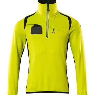 Mascot Fleecetrøje med kort lynlås 19303 Hi-Vis gul/sort str S - 1