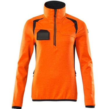 Mascot Fleecetrøje med kort lynlås 19353 Hi-Vis orange/mørk marine str XS - 1