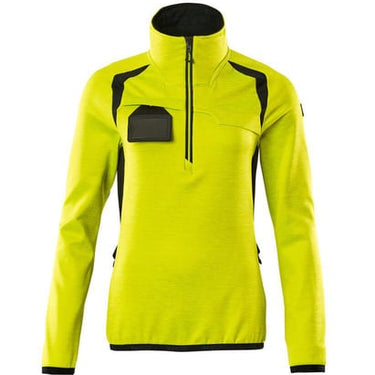 Mascot Fleecetrøje med kort lynlås 19353 Hi-Vis gul/sort str 2XL - 1