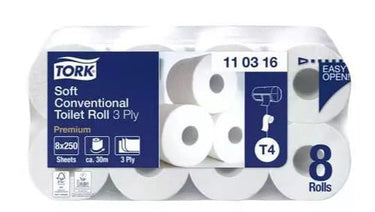 Tork T4 Toiletpapir Premium 3-lag 8 pk a 9 stk = 72 rl - 1