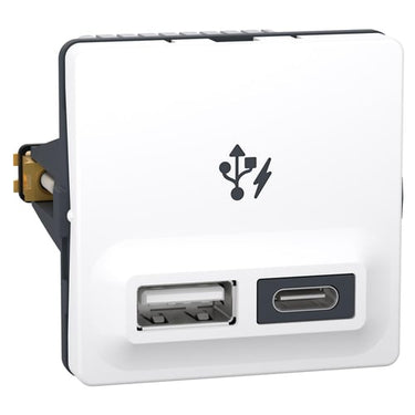 LK FUGA dobbelt USB-lader type A+C 21W hvid - 1