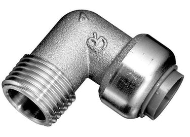 Roth vinkel 90° 22 mm x 3/4" nippel rustfri stål - 1
