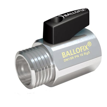 Broen Ballofix med håndtag muffe/nippel rødgods krom 1/2 - 1