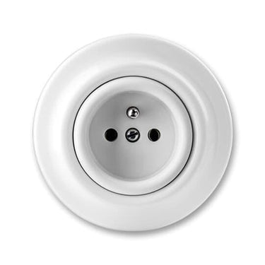 Pin jord stikkontakt Glans hvid 16A 250V Decento - 1
