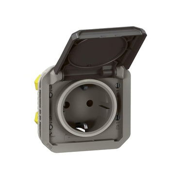 PLEXO55 schuko stikkontakt auto 16A 2 modul antracit - 1