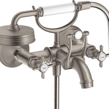 AXOR Montreux 2-grebs kar-/brusearmatur med krydsgreb 170cc steel-optik - 1