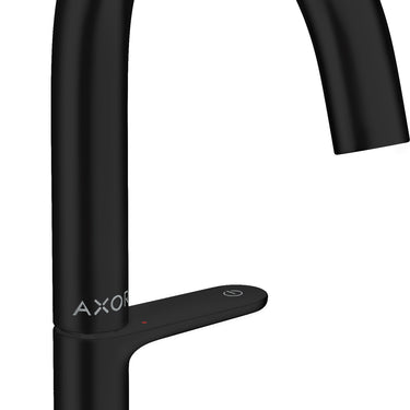 AXOR One håndvaskarmatur Select 140 med push-open bundventil mat sort - 1