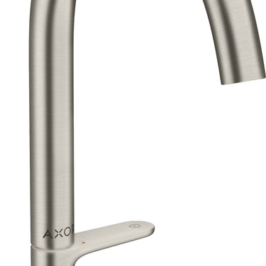 AXOR One håndvaskarmatur Select 170 med push-open bundventil steel optik - 1