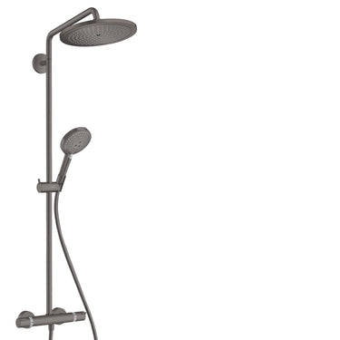 hansgrohe Croma Select S Showerpipe 280 1jet med term/håndbruser Raindance Select S 120 3jet bør sort krom - 1