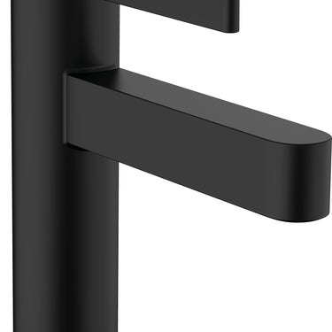 hansgrohe Finoris 1-grebs håndvaskarmatur 100 med push-open bundventil mat sort - 1
