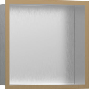 hansgrohe XtraStoris Individual vægniche børstet rustfrit stål med designramme 300/300/100 børstet bronze PVD - 1
