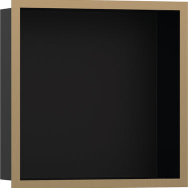 hansgrohe XtraStoris Individual vægniche mat sort med designramme 300/300/100 børstet bronze PVD - 1
