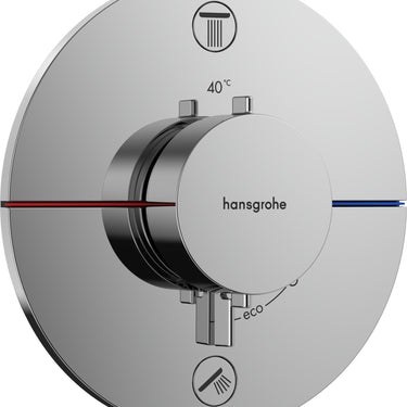 hansgrohe ShowerSelect Comfort S termostatarmatur til indbygning med afspærring til 2 udtag krom - 1