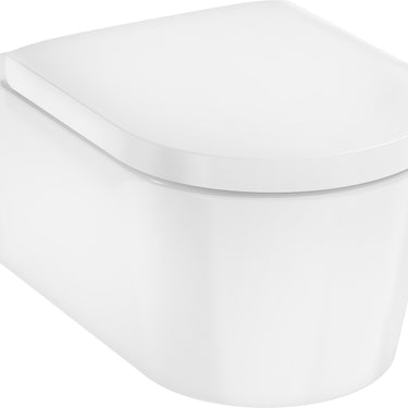 hansgrohe EluPura S vægh toilet 540 u/skyllerand med sC/QR sæde med låg hvid - 1