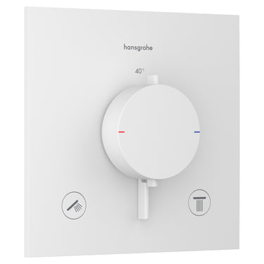 hansgrohe Ecostat Comfort E termostatarmatur til indbygning med afspærring til 2 udtag mat hvid - 1