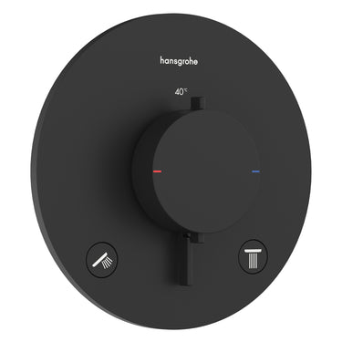 hansgrohe Ecostat Comfort S termostatarmatur til indbygning med afspærring til 2 udtag mat sort - 1