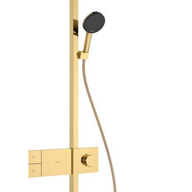 hansgrohe Raindance Alive Q Showerpipe 210/340 1jet EcoSmart m/ShowerSelect Comfort poleret guld-optik PVD - 1