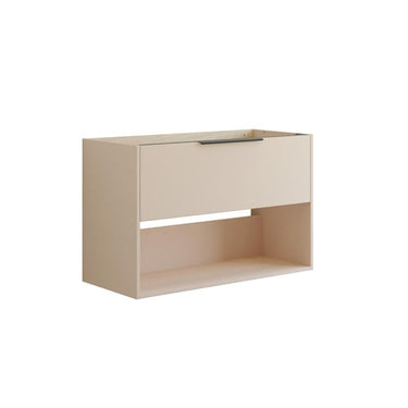 Dansani Mido vaskeskab 100x64 cm m/1 skuffe + åbent fag glat sand - 1