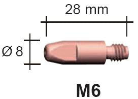 Strømdyse M6X28 ecu 0,8MM - 1