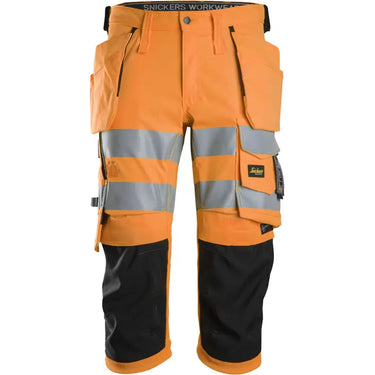 Snickers Hi-Vis piratbukser orange/sort kl. 1/2 str 48 - 1