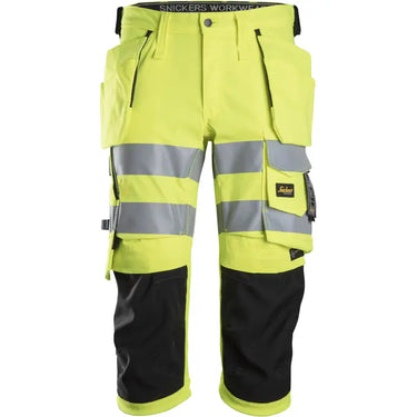 Snickers Hi-Vis piratbukser gul/sort kl. 1/2 str 54 - 1